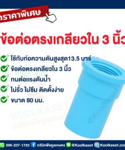 ท่อต่อตรง PVC แบบเกลียวใน 3 นิ้ว คลินิกพืชคูลเกษตร
