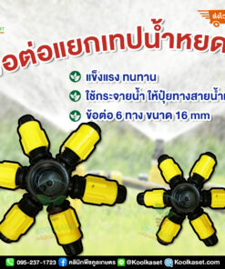 ข้อต่อแยกเทปน้ำหยด 6 ทาง ขนาด 5 หุน คลินิกพืชคูลเกษตร