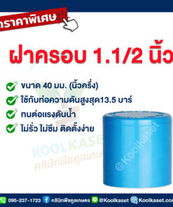 ฝาครอบท่อ PVC ฝาปิดปลายท่อ ฝาอุดท่อ 1.5 นิ้ว 12 หุน คลินิกพืชคูลเกษตร