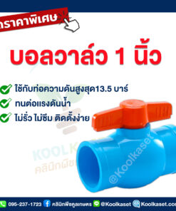 บอลวาล์ว PVC วาล์ว แบบสวม 1 นิ้ว คลินิกพืชคูลเกษตร