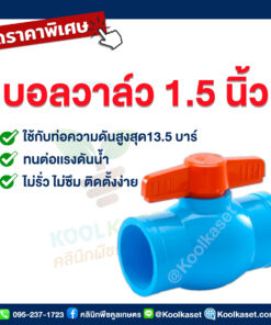 บอลวาล์ว​ PVC วาล์ว ​ แบบสวม​ 1.5 นิ้ว คลินิกพืชคูลเกษตร