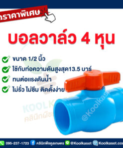 บอลวาล์ว​ PVC วาล์ว ​ แบบสวม​ 4 หุน คลินิกพืชคูลเกษตร