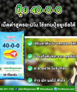 ปุ๋ยสูตร 40-0-0 ตรานกปากห่าง บำรุงดิน ระบบราก เต็มสูตร แท้ 100% คูลเกษตร